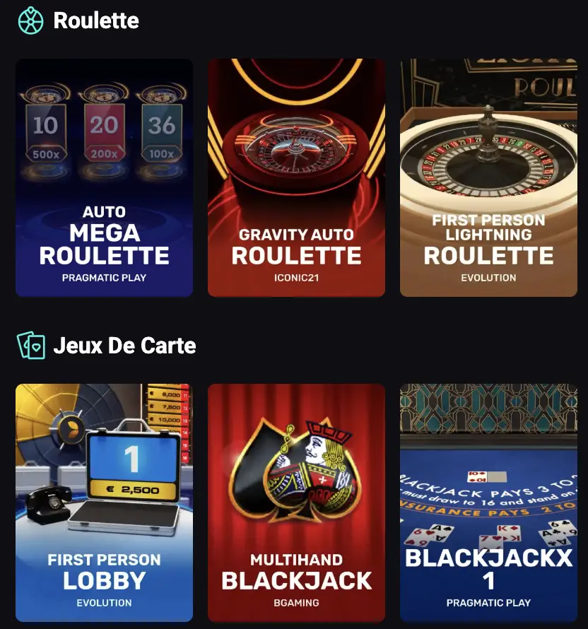 Exemples de jeux de table